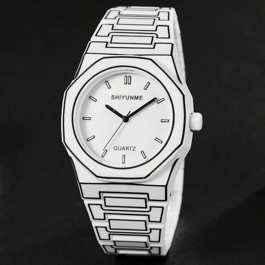 1pc Men's Fashion Casual Elegant Comic Sketch Design Quartz Wrist Watch, Suitable For Men's Daily Life, Business, Party, Holiday Gift