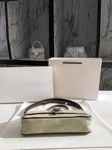 1pc 手提包2024新款时尚女包潮流百搭牛仔长棍手提包2024新款高级质感小众原创单肩腋下斜挎，适合出行，约会，逛街，白领佩戴，送闺蜜女友等场景。 - 綠色 - 查看 6