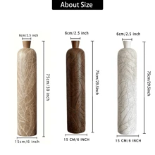 1 Pc Large Modern Resin Floor Vase -24 Inch /30 Inch Tall - Bohemian Style, Elegant Stripe Relief Texture, Ideal For Pampas Grass Container, Autumn Office/Home Decor, Wedding Decorations, Halloween And Christmas Decoration, Holiday Decoration Room Decor Flower Vase Glass Vase - Multicolor - View 6