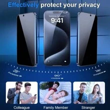 kamyuurs 4 pezzi Pellicola protettiva per schermo anti-spia compatibile con 11 12 13 15 16 PRO MAX, vetro temperato per la privacy, compatibile con 16e 14 Pro 15 16 Pro Max, pellicola di vetro per la privacy, regalo per compleanni, famiglia, amici, accessori per telefono
