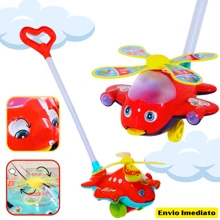 Brinquedo Infantil Para Bebê Empurrar Avião Andarilho de Aprendizagem 12 meses - Vermelho - Visão 1