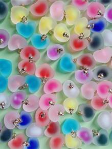 10pcs ABS Heart-Shaped Fashion Pendant, Suitable For Women Jewelry Making, Hair Accessory DIY, Clothing Decor, Phone Strap - Multicolor - View 4