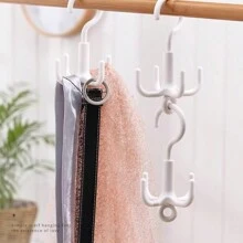 2pcs/Set Multi-Function Rotating 4-Claw Hanger Rack, For Organizing Clothes, Bags, Belts, Scarves, Ties,Bedroom Room Decor,Back To School - White - View 3