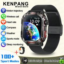 KENPANG 坚固耐用的户外智能手表（接听/拨打电话），适用于 iOS 和 Android 无线通话智能手表，带 LED 手电筒、健身、IP68 防水/睡眠 600mAh 电池 - 彩色 - 查看 15