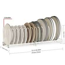 A Retractable Pot Rack With 13 Card Slots For Kitchen Storage, Capable Of Storing Pot Lids, Frying Pans, Dishes, Built-In Cabinet Pot Racks Under The Sink, Adjustable Pot Lid Storage Racks, Kitchen Accessories, Local Warehouse - 白色 - 查看 4
