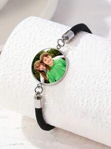 Set de 2 pulseras de amistad personalizadas con foto para mejores amigos, pulseras de amistad rojas y negras adecuadas para miembros de la familia, hermanos, parejas, como regalo - Multicolor - Ver 4