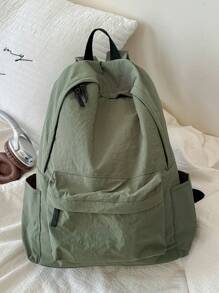 大容量纯色背包 - 綠色 - 查看 2