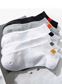 5 双男士短款踝袜，5 种颜色，透气吸湿排汗运动袜 - 彩色 - 查看 12