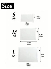 1/5/12个装 A4/A5/A6 网状拉链袋、拉链文件袋、学校及办公用品、铅笔盒、透明拉链袋；1个装 S/M/L 文件袋、益智玩具分类袋、笔袋、文件袋、办公文具收纳袋、化妆包、洗漱包、化妆品收纳袋；女士礼品、男士礼品