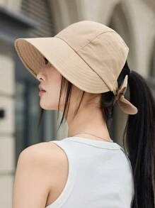 1 件女士春秋休闲简约时尚大檐太阳帽，百搭波西米亚复古风格遮阳帽，适合户外旅行和购物 - 彩色 - 查看 9