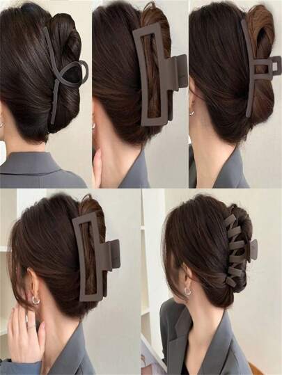 Com 3pecas Piranha grande Garra De Cabelo De Plástico/Clip de Cabelo Fosco Versão Coreana