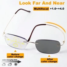 光致变色、渐进多焦点老花镜、时尚无框双光镜，适合男女