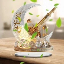 1 pièce Ornement de bureau acrylique 2D croissant et canon, convient pour la décoration de la maison, de la chambre, du bureau, du restaurant, du café et d'autres scénarios en tant que décoration artistique de bureau. Cadeau d'anniversaire idéal pour la famille et les amis