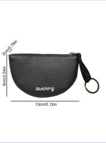 1PC Customizable Litchi Pattern PU Soft Leather Semi-Circular Coin Purse Creative Key Coin Bag For Women And Men - Multicolor - View 10