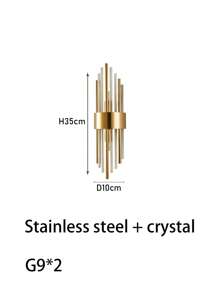 1PC Black Crystal Stainless Steel Indoor Wall Sconce For Living Room, Bedroom, Hallway, Stairwell And Other Home Decorations, LED Modern Outdoor Wall Sconce.