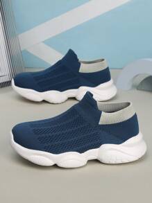 Classic Kids Socks Shoes,Boys' Breathable Casual Athletic Slip-On Sneakers,Lightweight Soft Sole Walking Shoes For Teens