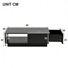 Couchtisch, moderner Hochglanz-Sofatisch, Couchtisch, rechteckiger weißer Wohnzimmertisch mit LED-Licht, 15 Farben für Teetisch, Haushaltsdekoration (95 x 55 x 32 cm)