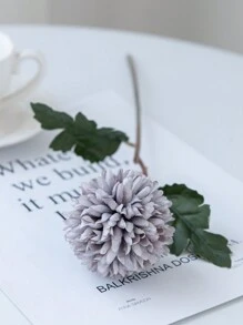 1/5/12PCS仿真球菊花绣花球婚庆装饰家居花瓶摆件餐厅客厅卧室床头插花新娘手捧花腕花胸花材料生日派对装饰材料新年情人节礼物 - 灰紫色 - 查看 7