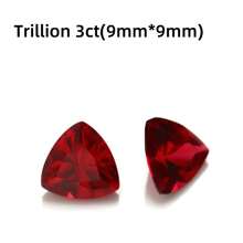 One 100% Lab Grown Ruby Trillion Cut Gemstone For Charms Advanced Jewelry Making Materials DIY - Red - View 6