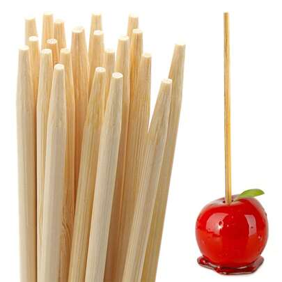 50pcs Bamboo Candy Apple Sticks, 5mm 5/7 Inch (Approx. 15/20cm) Bamboo Caramel Apple Skewers, Candy Sticks, Lollipop Sticks For Corn Dog, Grilling