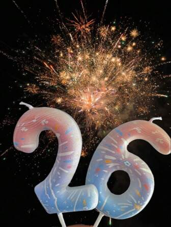 新款印刷数字蜡烛，星光闪耀，适用于生日蛋糕装饰，生日蜡烛，生日装饰，生日快乐，蛋糕蜡烛，房间装饰