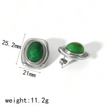 VKHK 1 Paar 18K vergoldete Edelstahl Ohrringe mit Natursteinen und Kunstperlen, geeignet für Damen Alltag und Hochzeit, Geschenk