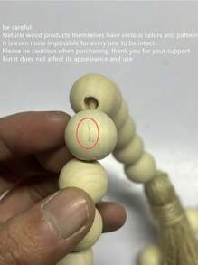 1 件天然木色流苏花环，配黄麻绳和木珠，适用于家居装饰（30/43/84）客厅/餐厅/窗户/门 DIY 壁挂饰品，纯手工制作，最佳礼物