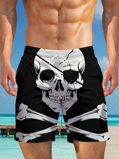 男士夏威夷花卉 3D 印花休闲沙滩短裤 - 速干，抽绳腰带，适合夏季出游，夏威夷风情