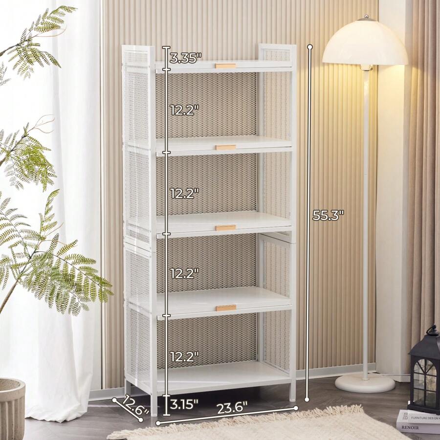 5 Tiers Kitchen Bakers Rack Microwaves Rack Storage Rack Storage Shelf Rack Outdoor Decor - White - View 1