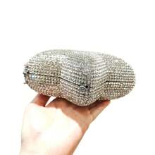 Women Rhinestone Clutch Bag Star Shaped Crystal Evening Bags Diamond Purse For Party Wedding - Bạc - Xem 3