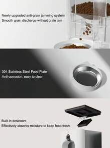 1pc New USB Powered Pet Smart Camera With Adjustable Lens, 135oz/4L Capacity Automatic Pet Feeder With Stainless Steel Bowl, APP Controlled, Stylish Design, Suitable For Multiple Scenes (Living Room, Balcony, Bedroom, Outdoor) - 4L - View 8