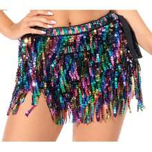 Cadena para la cintura de danza del vientre nueva con capa de brillo, borla, cubierta para la cintura para práctica y actuación de danza, faja para la cadera, pañuelo para la cintura