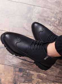 男士尖头系带正装皮革正装鞋、休闲鞋