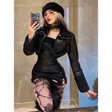 大码多色情趣内衣渔网袜性感火辣过膝连体丝袜音乐节丝袜 - 黑色 - 查看 3