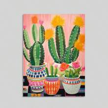 1幅复古墨西哥仙人掌帆布墙画，现代拉丁美洲风格墙面装饰，无框 - 彩色 - 查看 11