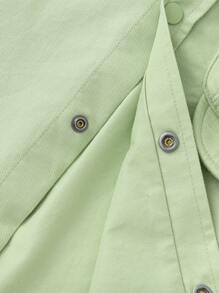 Balabala Young Boys' Long-Sleeve Shirt, Fashionable Casual Spring Top - Pink Green - View 6