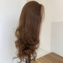 Daily Wear Soft Party Light Brown Heat Resistant Synthetic Hair 13X4 Inch Large Area Lace Front Wigs Long Wavy - Light Brown - View 7