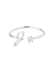 1Pc Minimalist Initial Open Ring Cubic Zirconia Alphabet Letter Rings Fashionable Jewelry Accessories(No Gift Box)