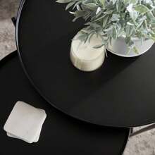 Well Home Wellhome Set Of 2 Round Side Tables In Black Metal Ø31 Ø36cm. Free Shipping In 24/72h - Multicolor - View 3