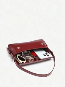 1 Stück modische, retro Angola Rote Polka Dot Kunstleder mit öligem Wachsfinish, Leopard Schlangen Veloursleder Klappe, verstellbarer Schultergurt, Messenger Tasche, geeignet für Dates, Ausgänge, Partys