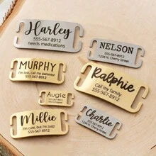 Customized Metal Name Tag, Slide-Style Pet ID Tag, Lucky Pet Plate, Collar Engraving, Pet ID Plate For Cat/Dog Information & Anti-Loss