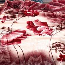 2 Ply Reversible Fleece Blanket Plush Fluffy Cozy Soft Warm Raschel Bedding Blanket 59"X78.7", 70.9"X86.6", 78.7"X90.6" - Bourgogne - Visa 2