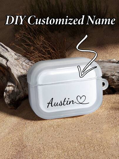 1pc Customized Love Signature Frosted Earphone Case Protective Cover Compatible With Airpods 1/Pro 2/Pro And Other Models, Gift For Couples, Family, Parents, Kids, Friends