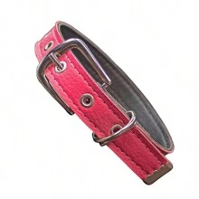 Synthetic Leather Dog Collar For Large And Small Dogs - Pink - View 3