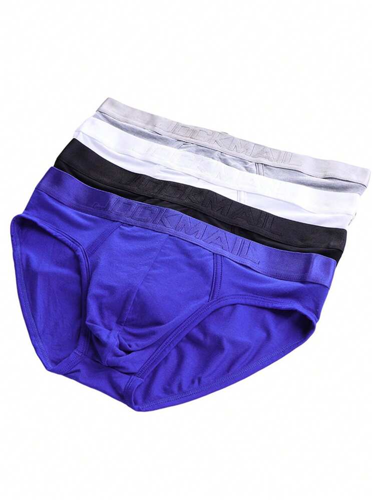 JOCKMAIL 1 件装男士纯色柔软舒适三角裤 - 灰色 - 查看 6