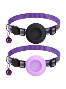 1 件/2 件宠物项圈适用于 Airtag 追踪器保护套，防丢失宠物定位项圈，多色可选猫项圈 - 彩色 - 查看 6