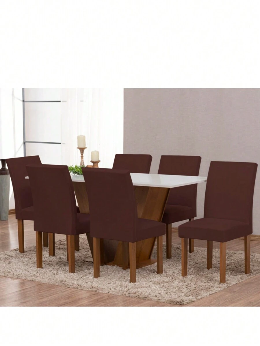 Kit Com 6 Capas para Cadeira De jantar Luxo Malha Gel