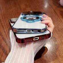 电镀手机壳透明大窗口磁性支架镜头全包手机保护壳PC材质适用于IPhone14 IPhone14PRO IPhone14PROMAX 适合家人、朋友、孩子、生日、春季、节日、男朋友、女朋友、情人节的礼物
