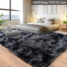 Area Rugs For Living Room Bedroom, Machine Washable Soft Fluffy Shaggy Bedside Rug, Indoor Floor,Livingroom,Bedroom Carpet For Girls And Boys, Dorms, Nursery Rooms, Home Decor Aesthetic - 紮染深灰 - 查看 8