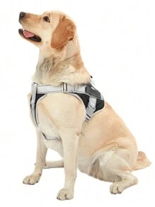 Pechera Para Perro Arnés Ajustable Reflectantes Con Correas - Negro - Ver 2
